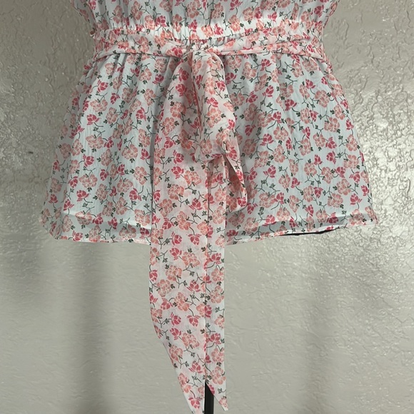 1749 NWT Max Studio Sleeveless Floral Blouse W/Tie Embellishment On Back. SzS - Picture 6 of 11